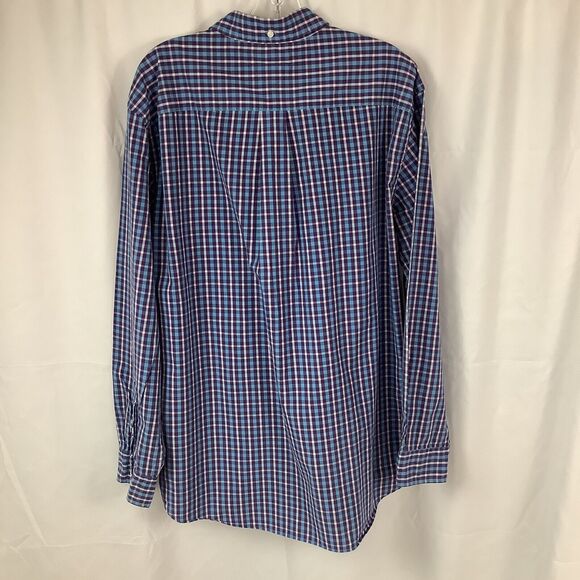 Tommy Hilfiger Men’s XL Plaid Shirt Button Up Down Long Sleeves Blue Classic Fit - Picture 2 of 16